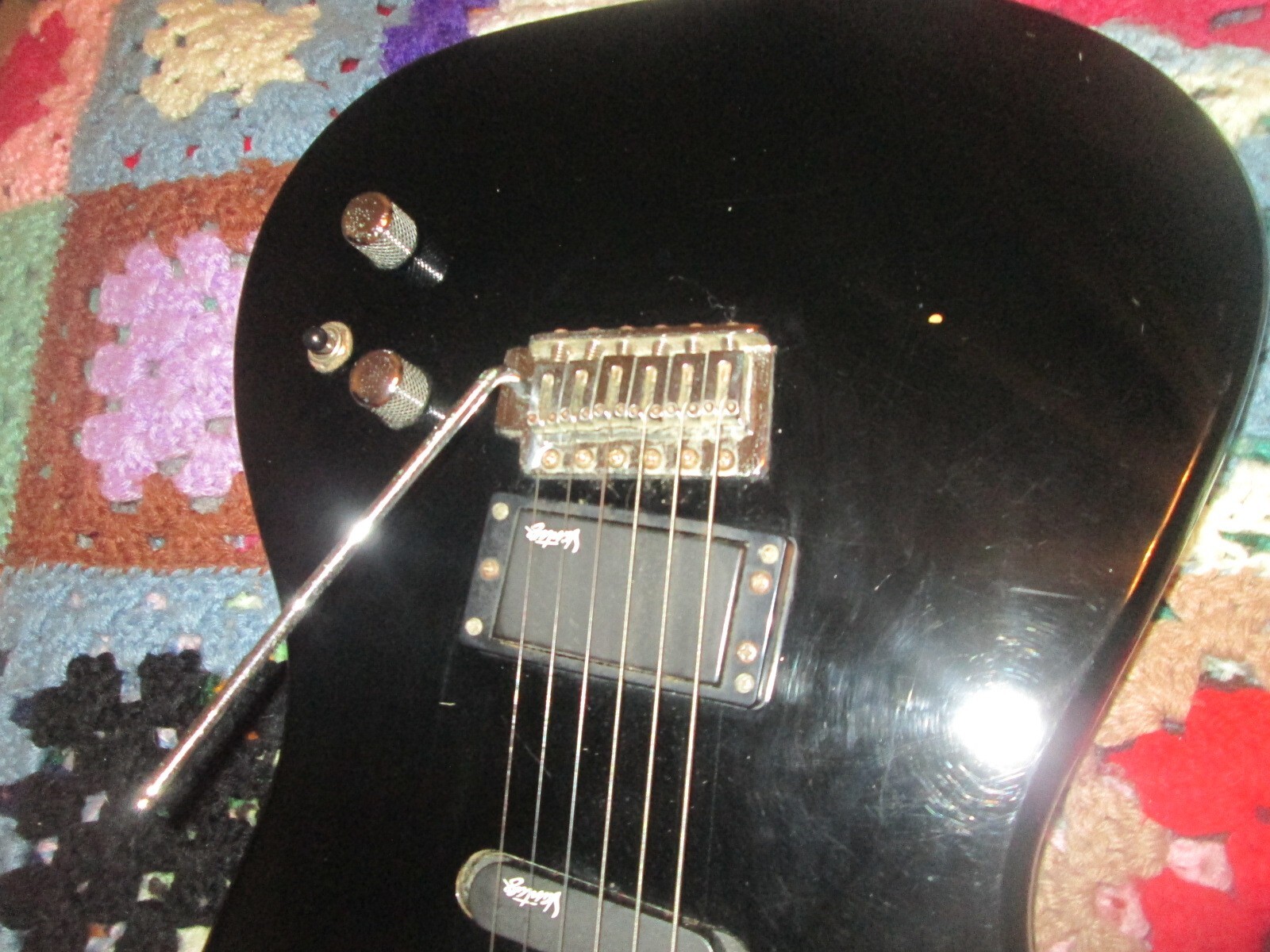 Vantage vintage 111T electric black guitar Works Well