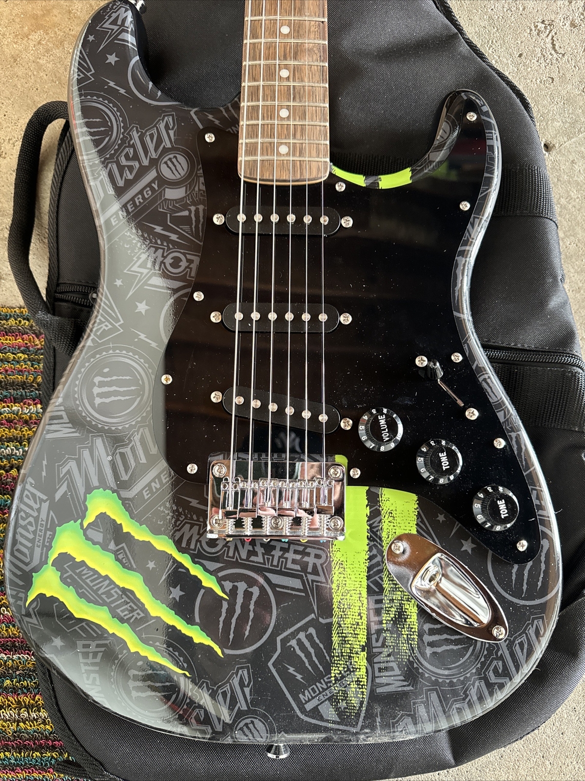 Brand New! Squire Adult 6-String Electric Guitar Monster Energy branded