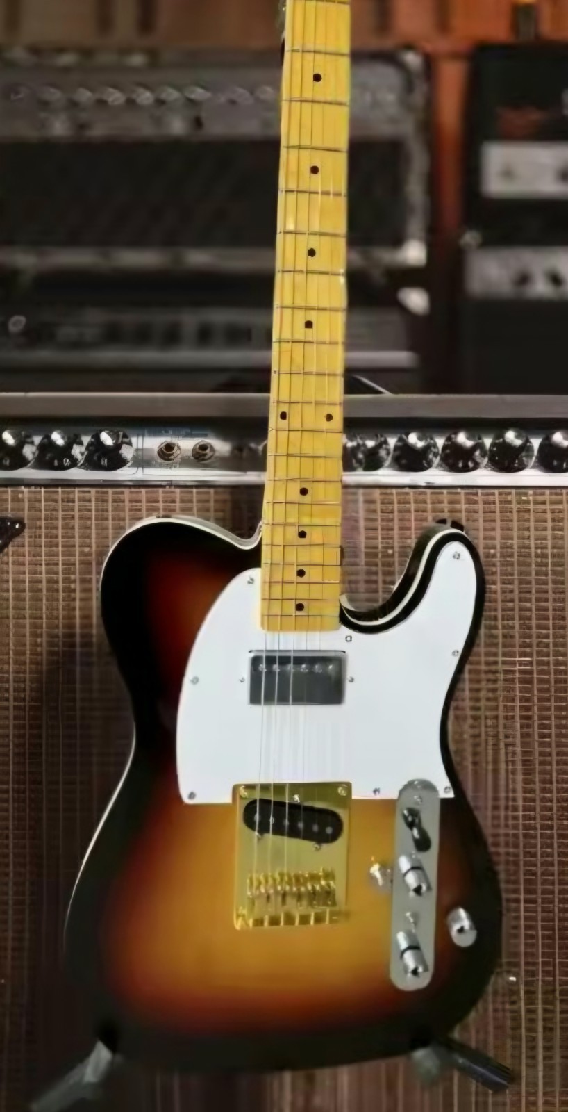 Hot Vintage Sunburst TLE Maple Fretboard Solid Mahogany Body Silver HDWR 22 Fret