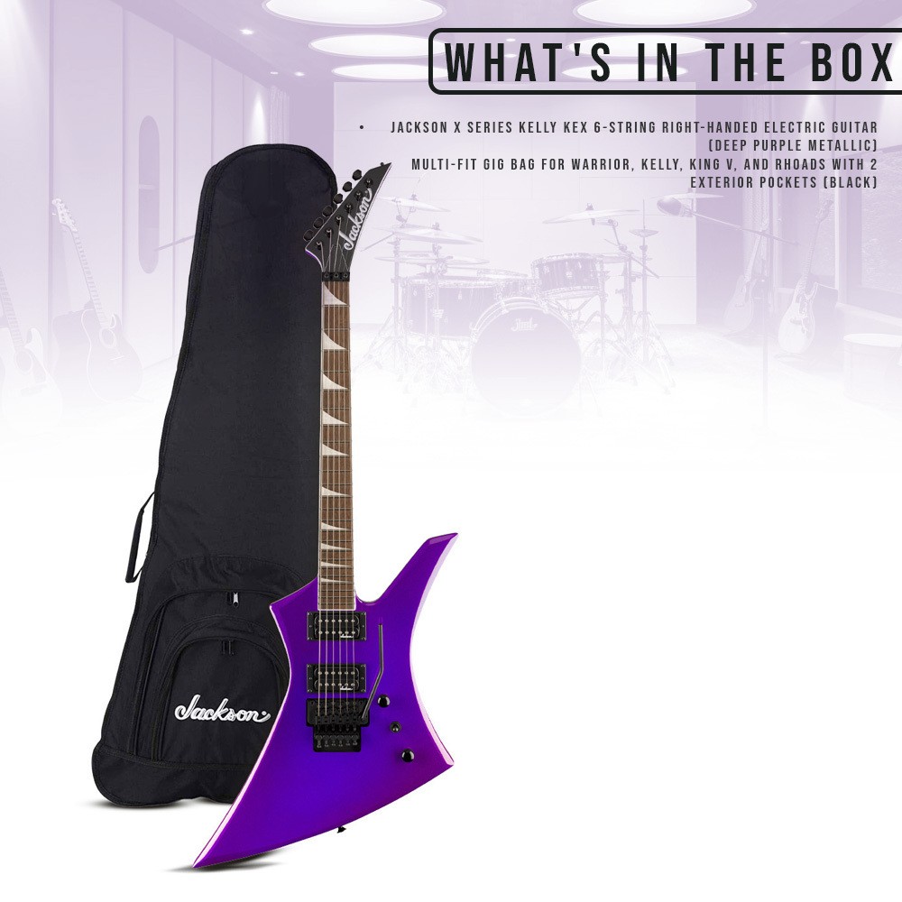 Jackson X Series Kelly KEX Deep Purple Metallic Guitar and Black Gig Bag Bundle