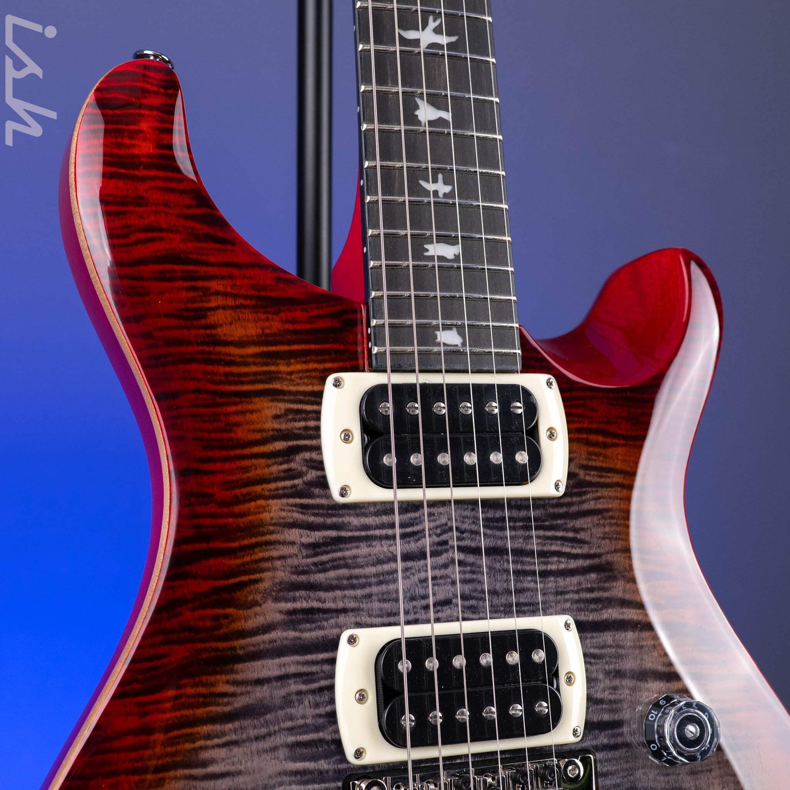 PRS SE Custom 24 Floyd Electric Guitar Charcoal Cherry Burst