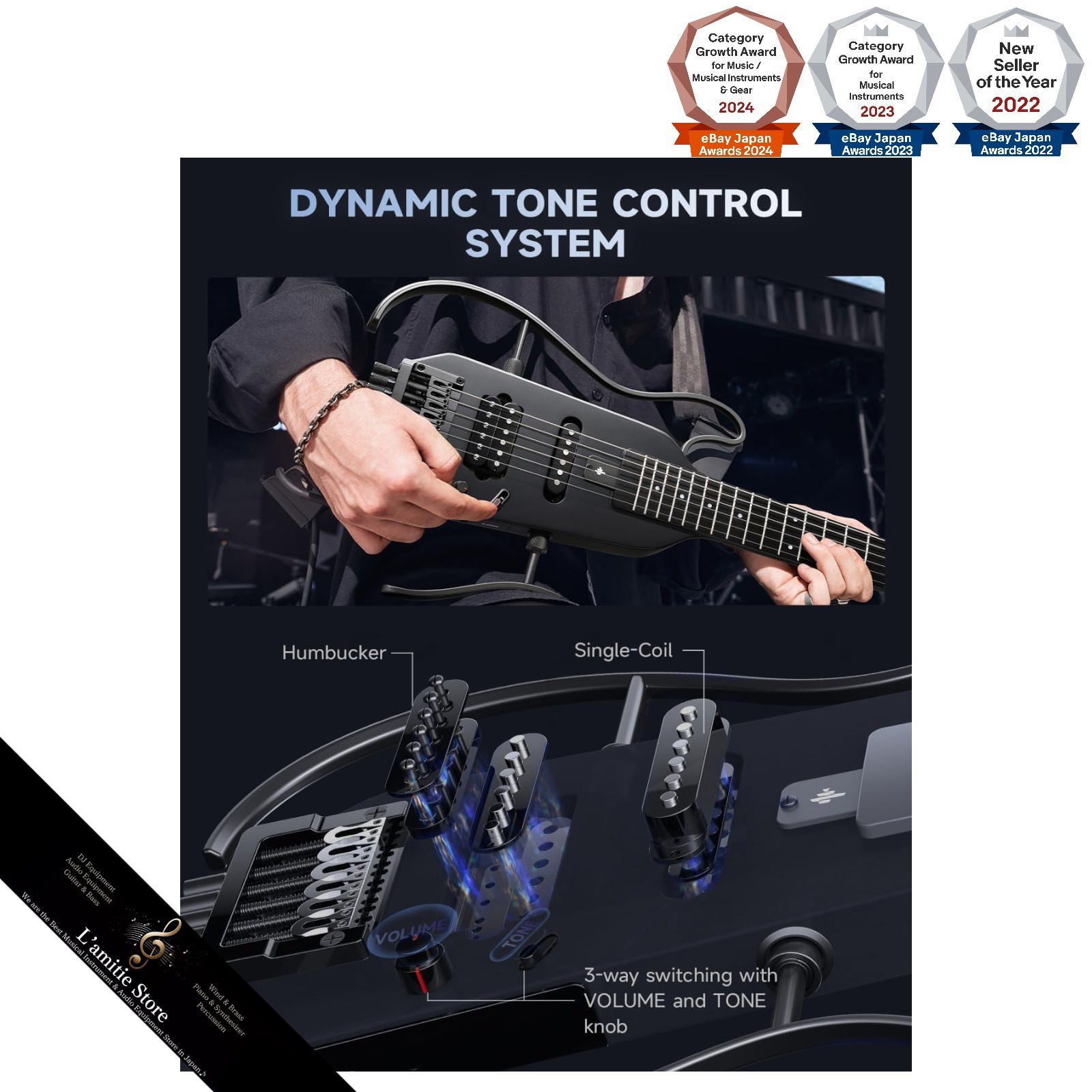 Donner HUSH X Electric Guitar Kit – Featherlight Travel Guitar with Easy
