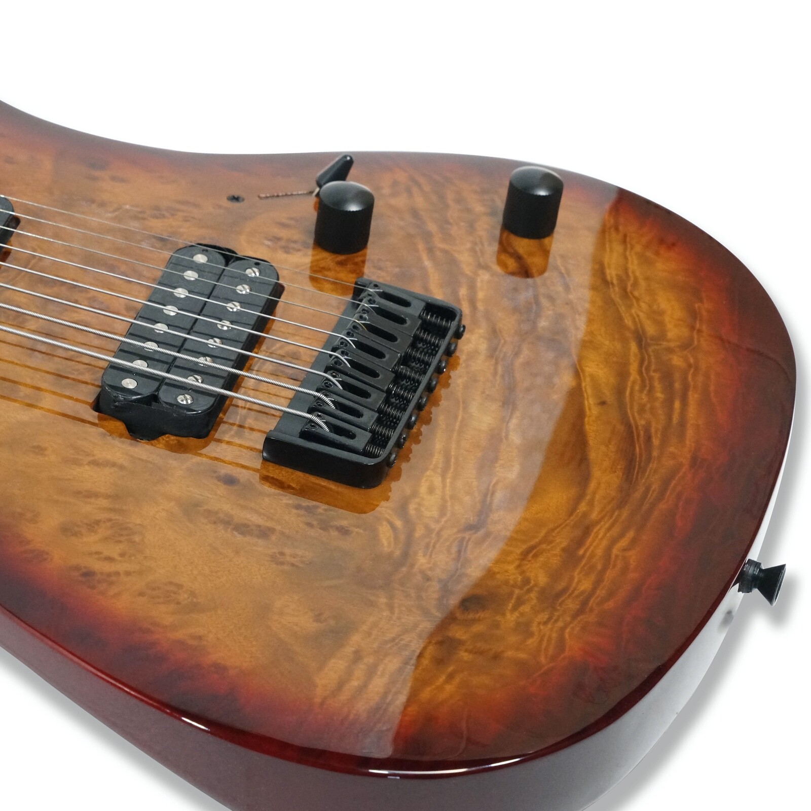 8 String Electric Guitar Maple Neck Burl poplar top Okoume Body