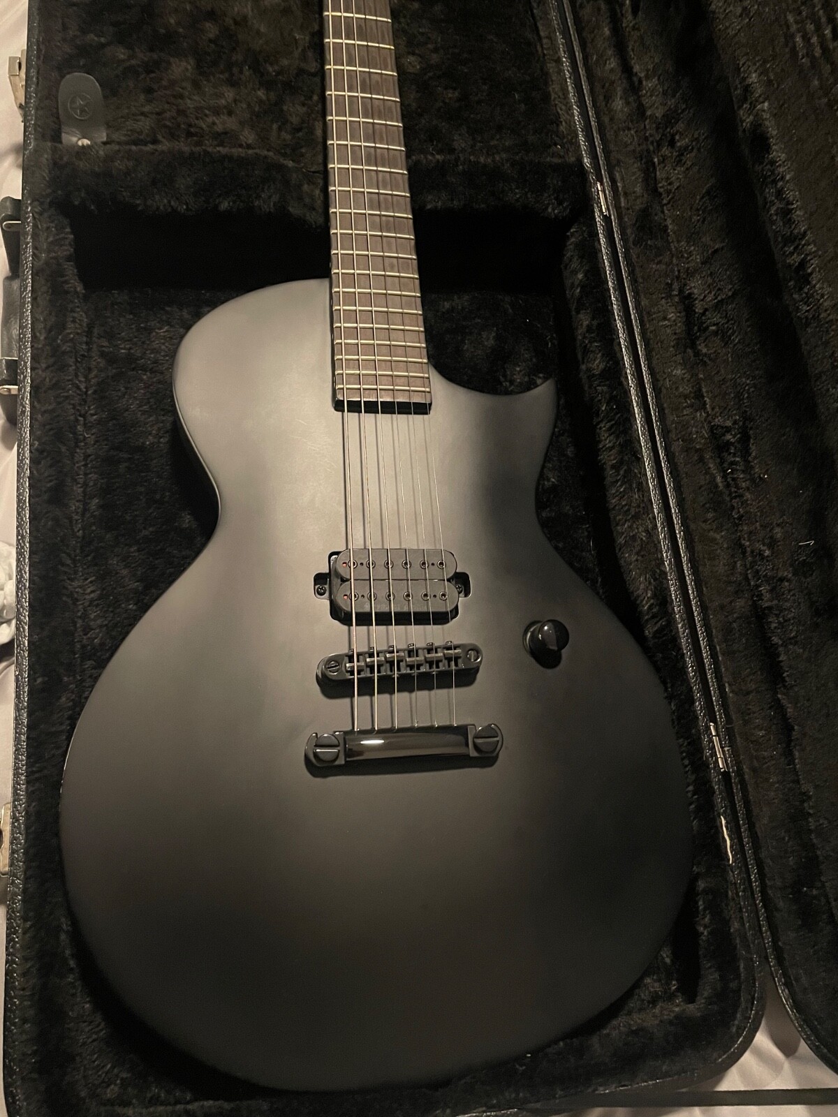 ESP LTD EC-Black Metal 6 String Electric Guitar – Black Satin