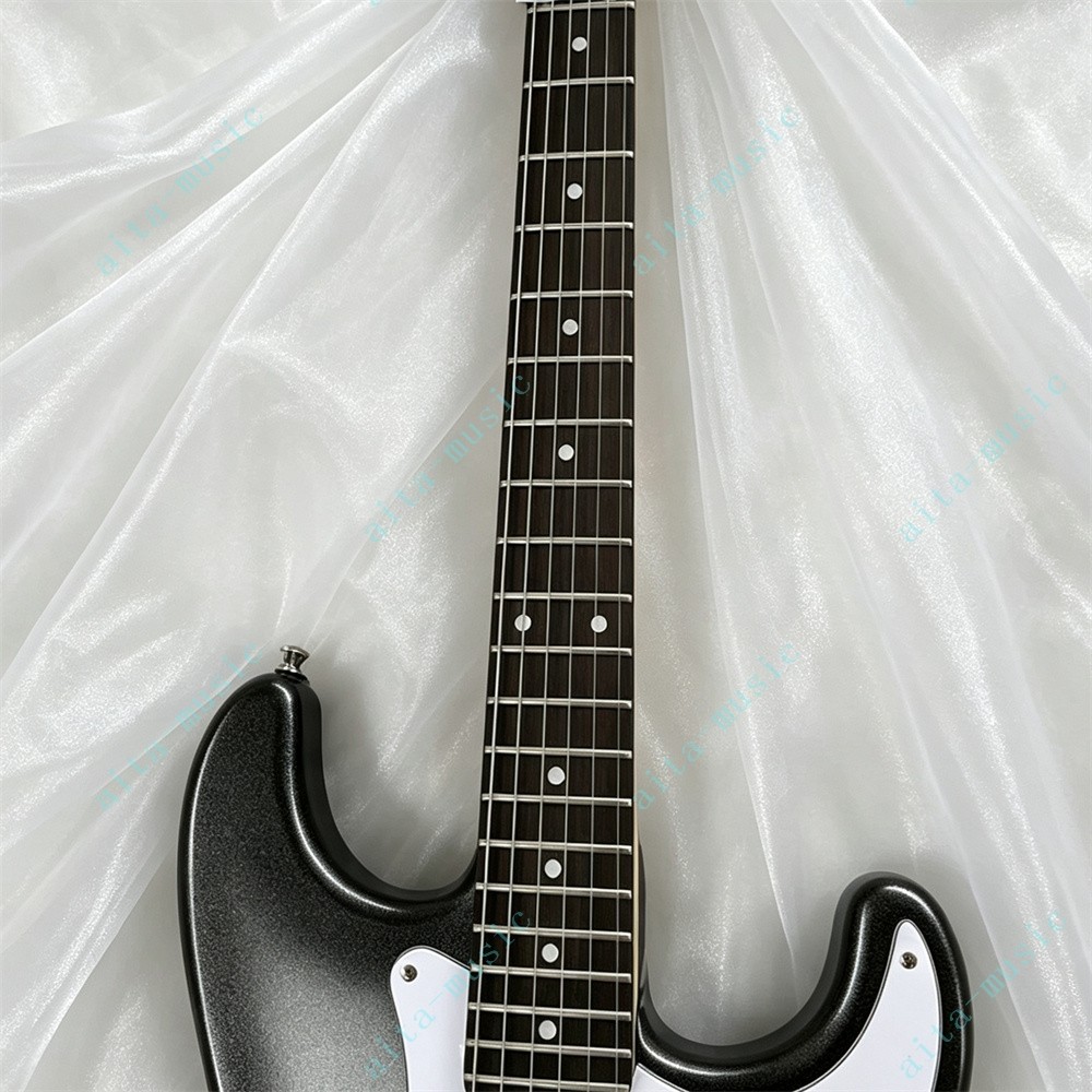 Solid Electric Guitar Stainless Fret SSS Pickups Tremolo Bridge Silvery Burst