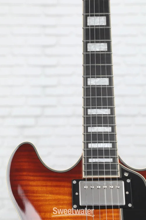 D’Angelico Premier DC Electric Guitar – Dark Iced Tea Burst with Stopbar