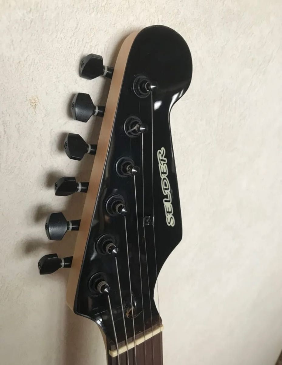SELDER Electric Guitar Strat Type Black Dark Green Working Condition