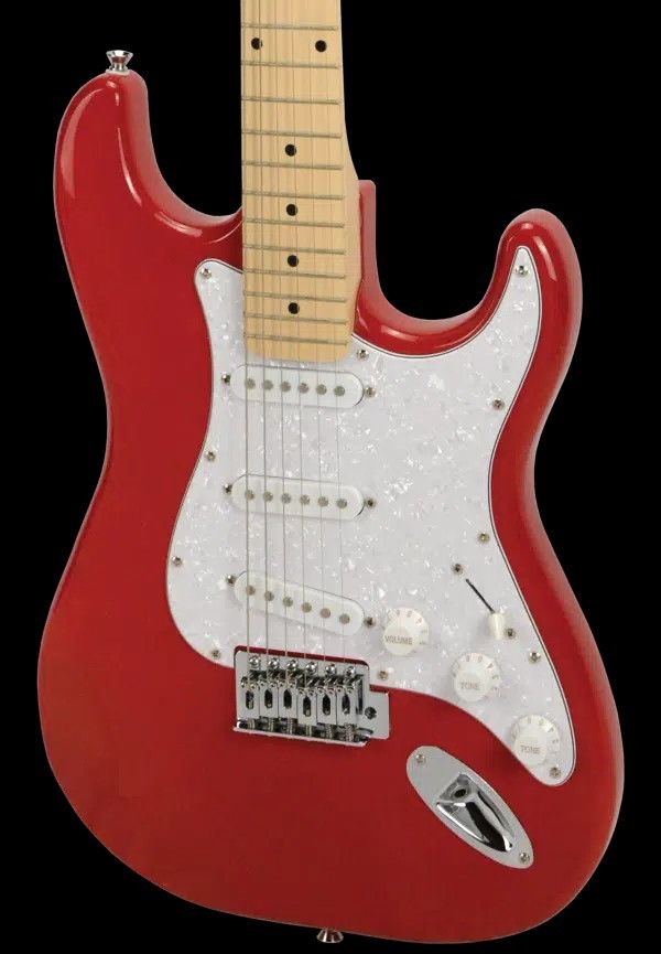 Amati Model #100STRD ST Style Electric Guitar in a Sanguine Red Finish w/bag ++