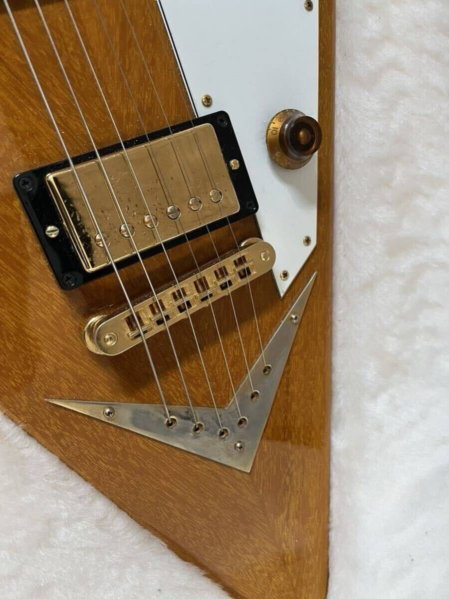 Electric Guitar Gibson Reverse Flying V Vivid Trans Amber with Hard Case