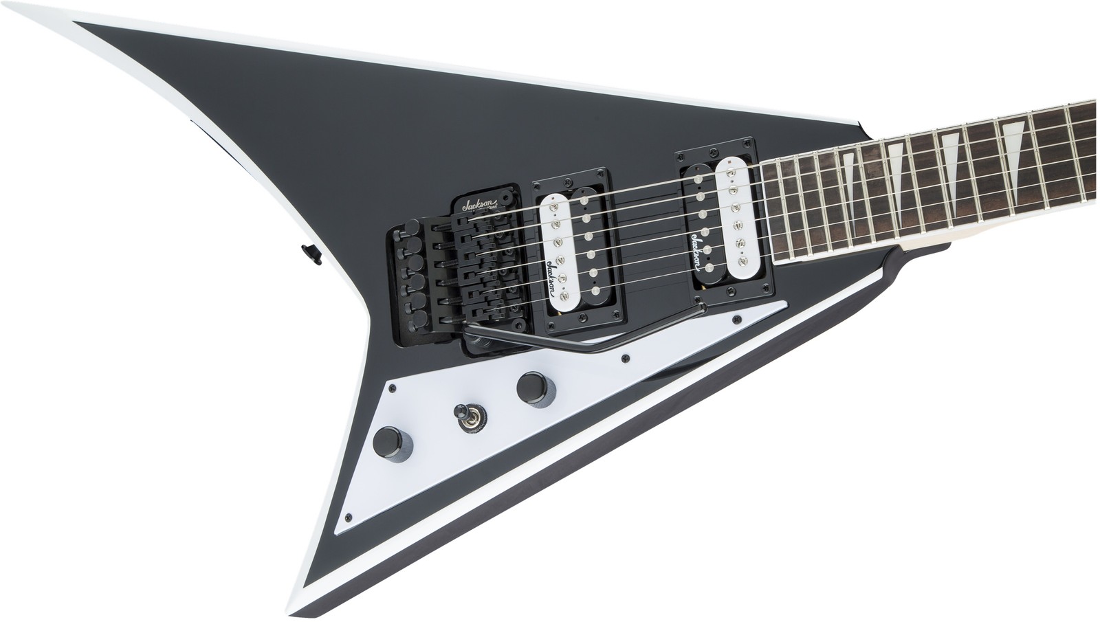 Jackson JS Series Rhoads JS32 Electric Guitar – Black with White Bevels