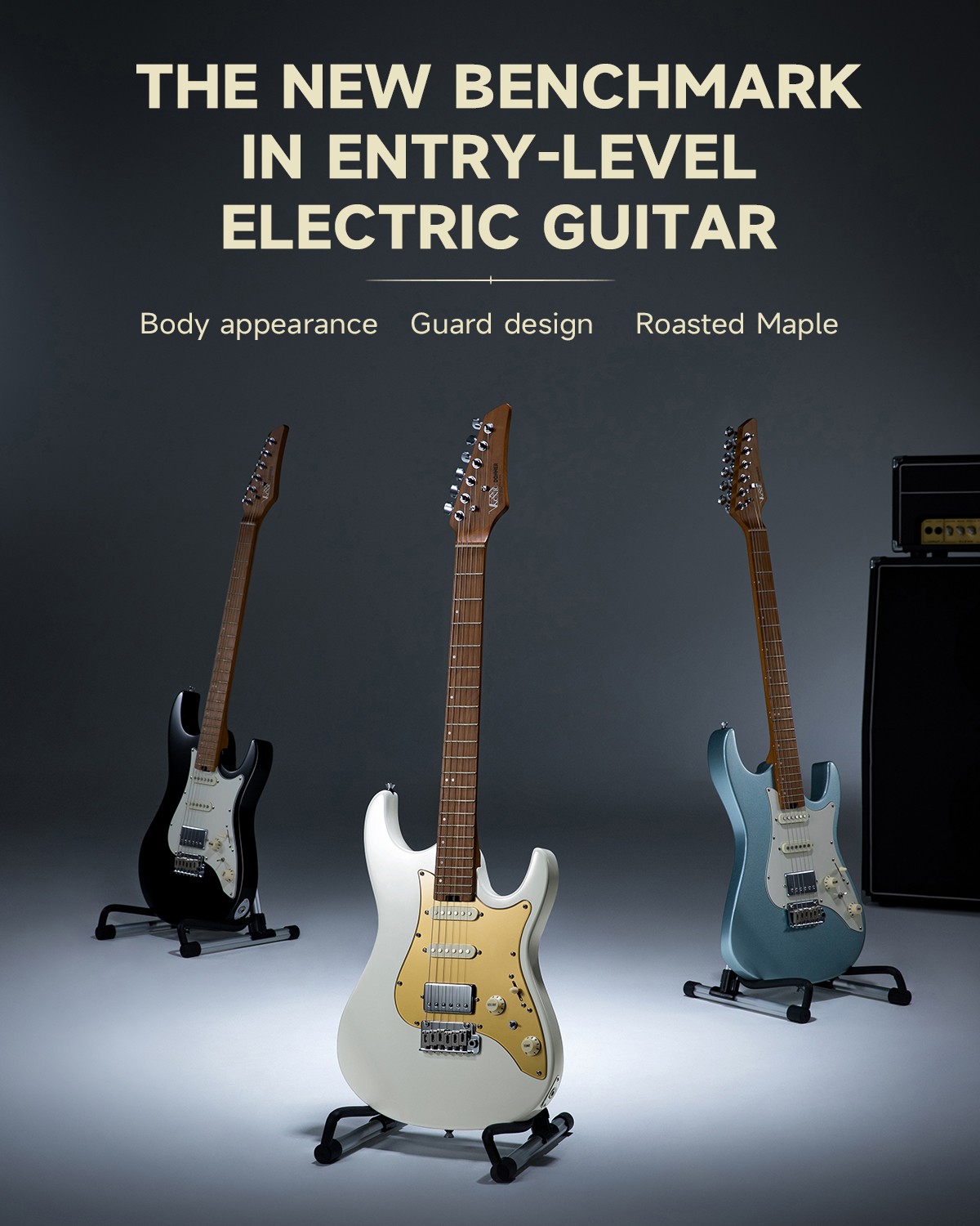 Donner DST-550 Electric Guitar Double-cut Solid Body 7 Tone Tremolo Bridge