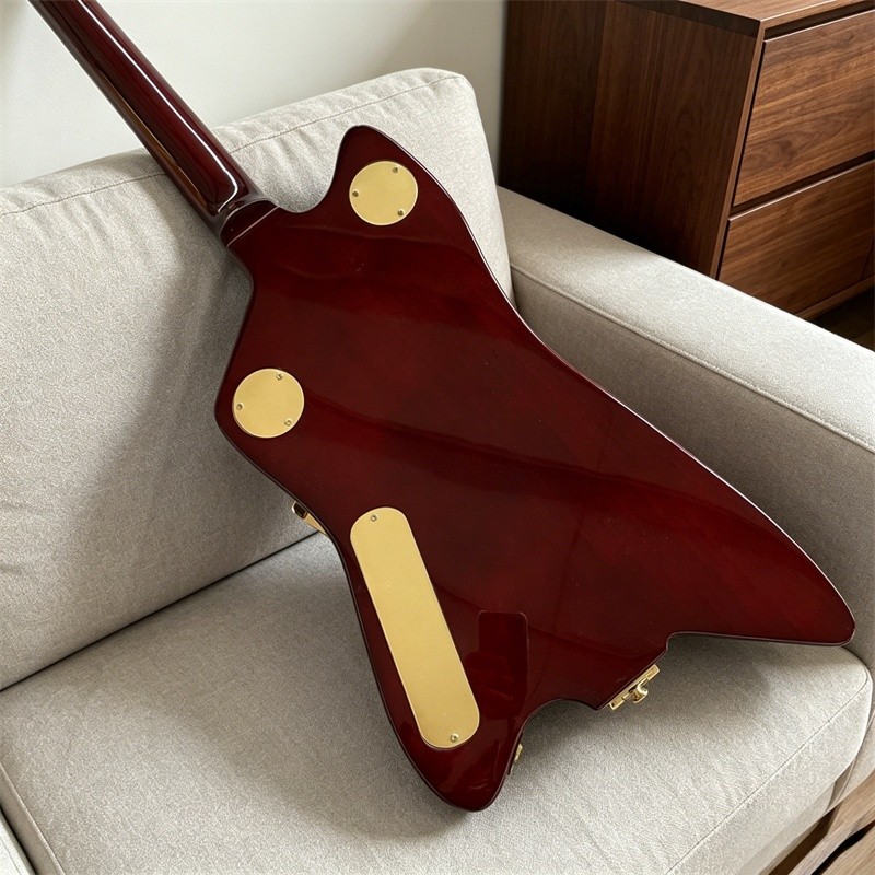 Ledux Thunderbird Red 6 Strings Electric Guitar Big Jazz Special Bridge Handmade