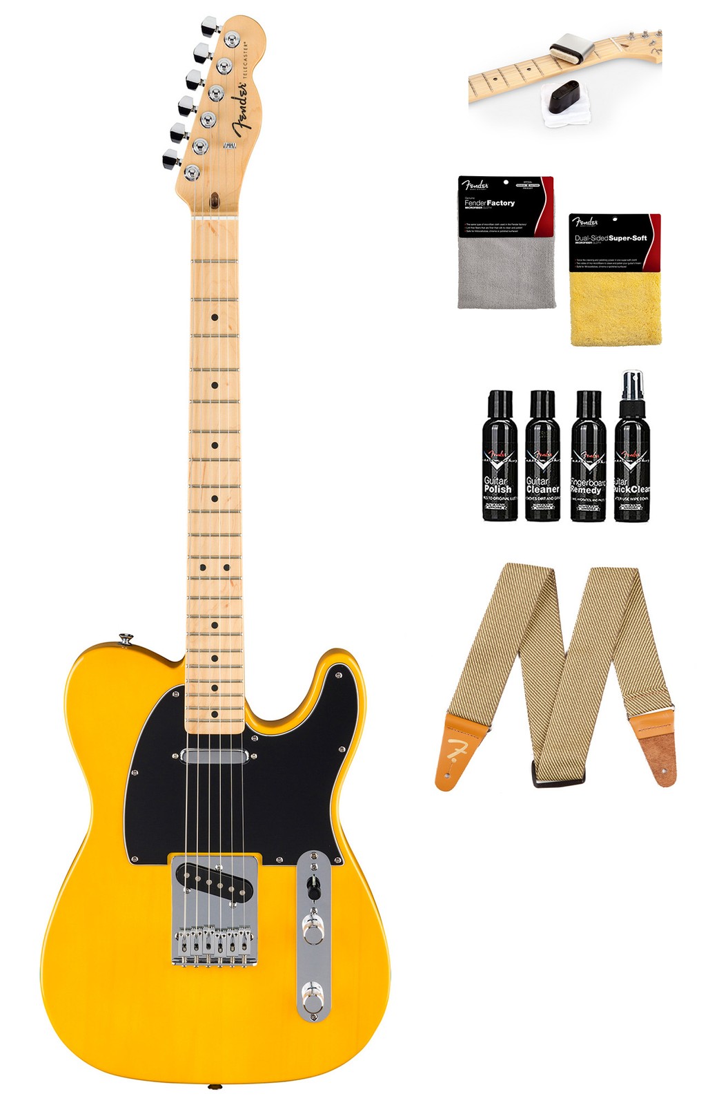 Fender Standard Telecaster – Butterscotch Blonde w/ Guitar Cleaning Kit