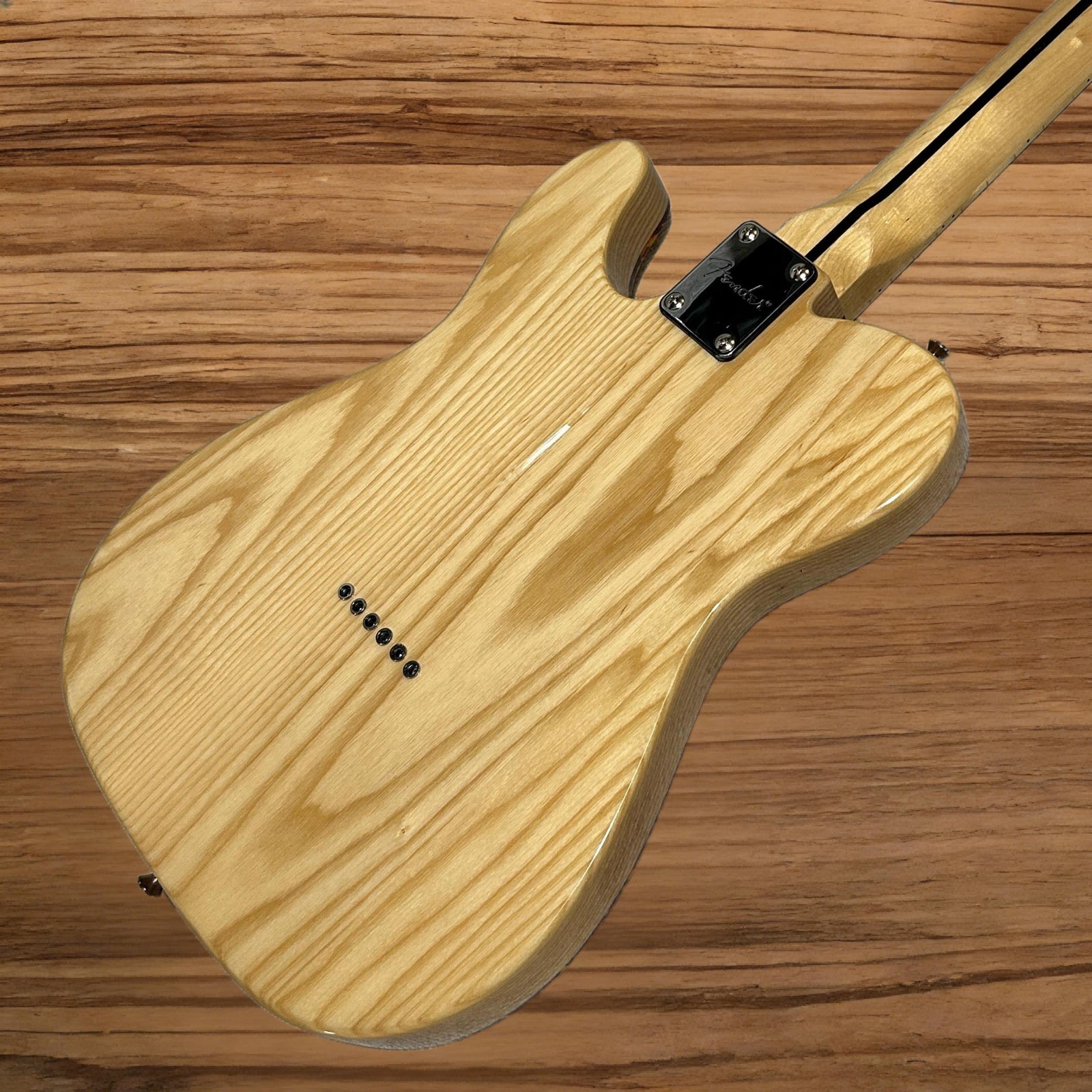 Tele Electric Guitar Maple Fretboard Ash Body Original Wood Color F Hole