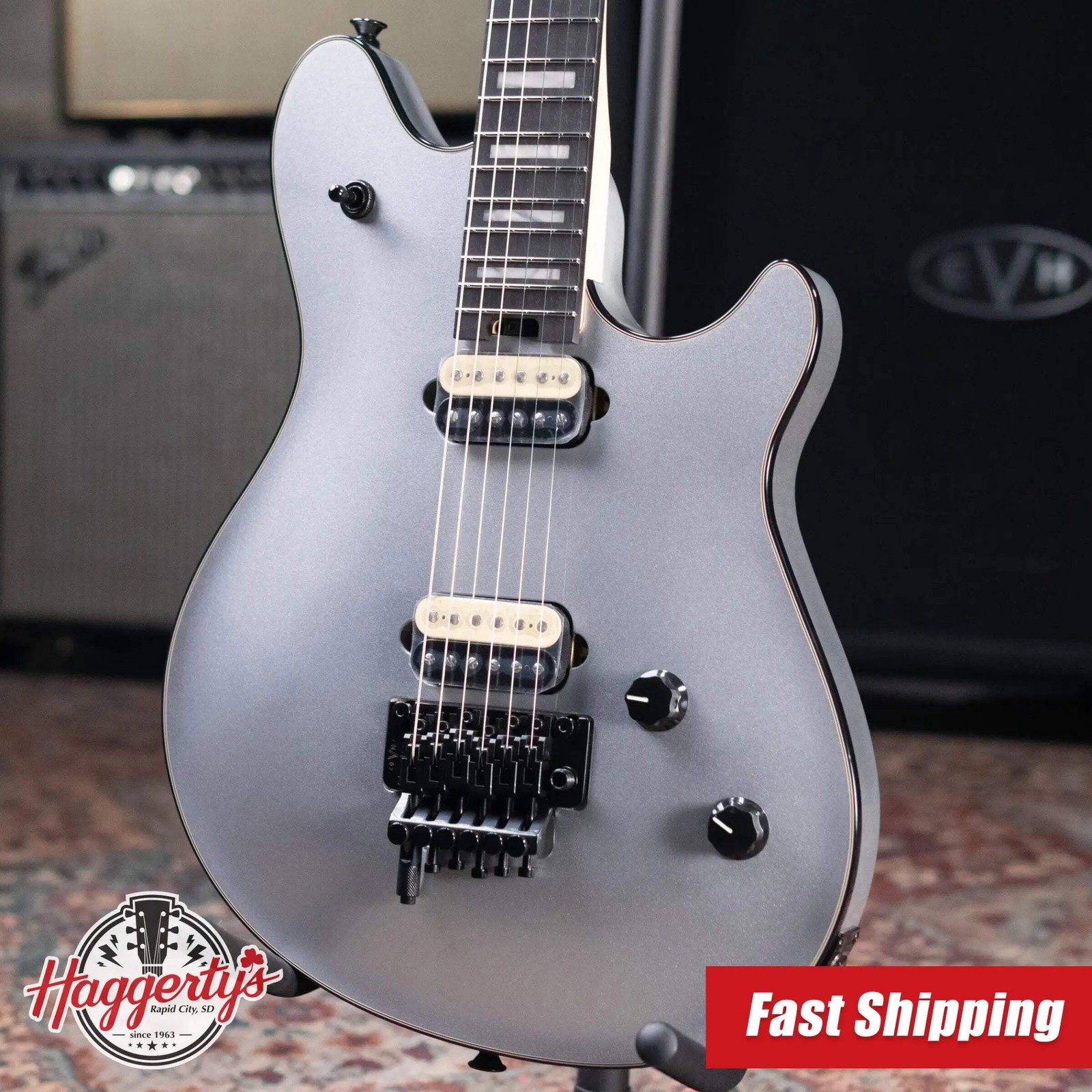 EVH Wolfgang USA Electric Guitar – Silver with Hardshell Case