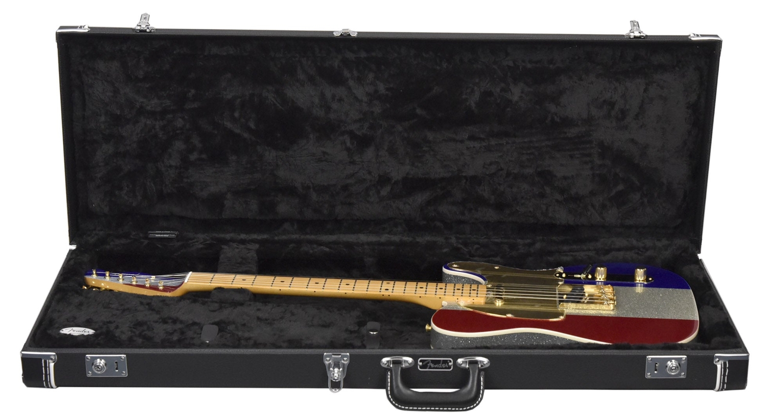 Fender Buck Owens Telecaster in Red, Silver and Blue Sparkle