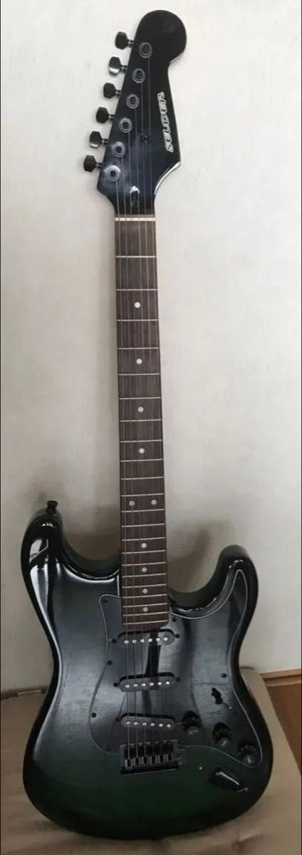 SELDER Electric Guitar Strat Type Black Dark Green Working Condition