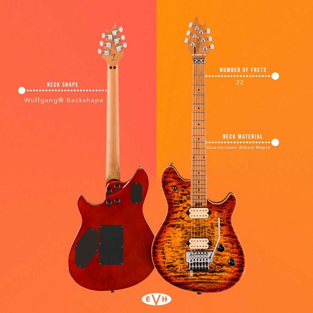 EVH Wolfgang Special QM 6 String Right Handed Tiger Eye Glow Electric Guitar