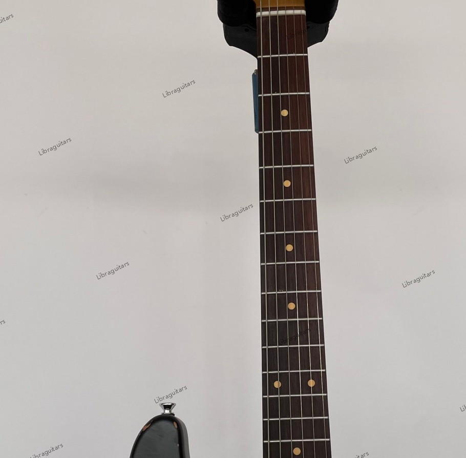 Vintage Aged Electric Guitar SSS Pickups Tremolo Bridge Chrome Hadware Black
