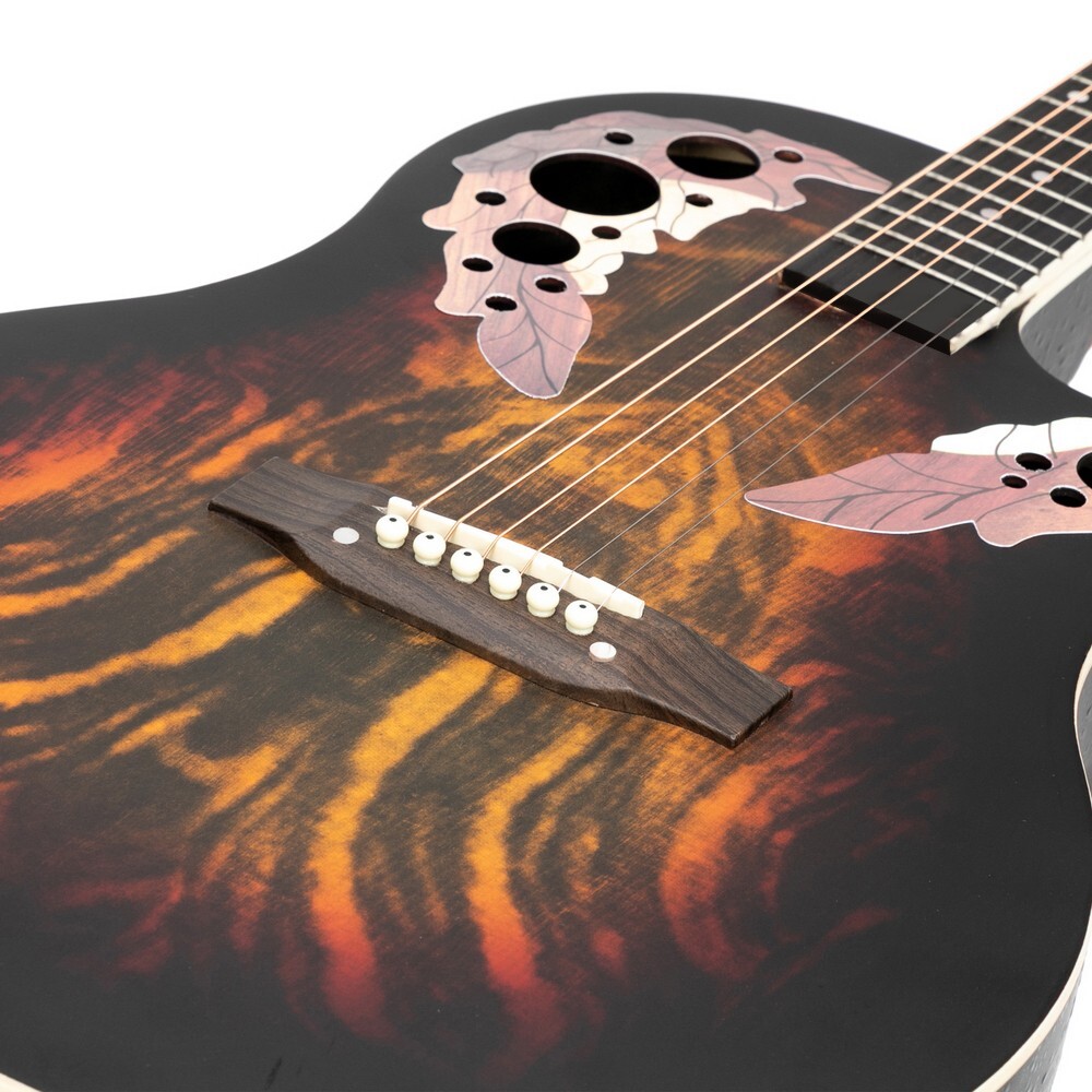 🎸FAST, FREE SHIPPING🎸O Style Acoustic-Electric Guitar +Case/Bag +Strap +More!