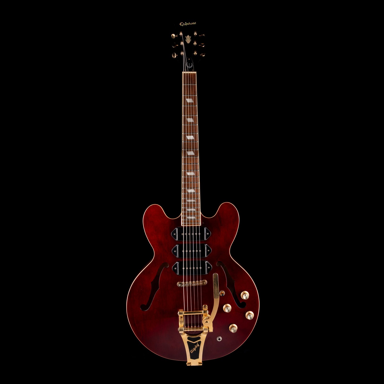 Pre-Owned 2009 Epiphone Riviera P93 WR Wine Red With OHSC
