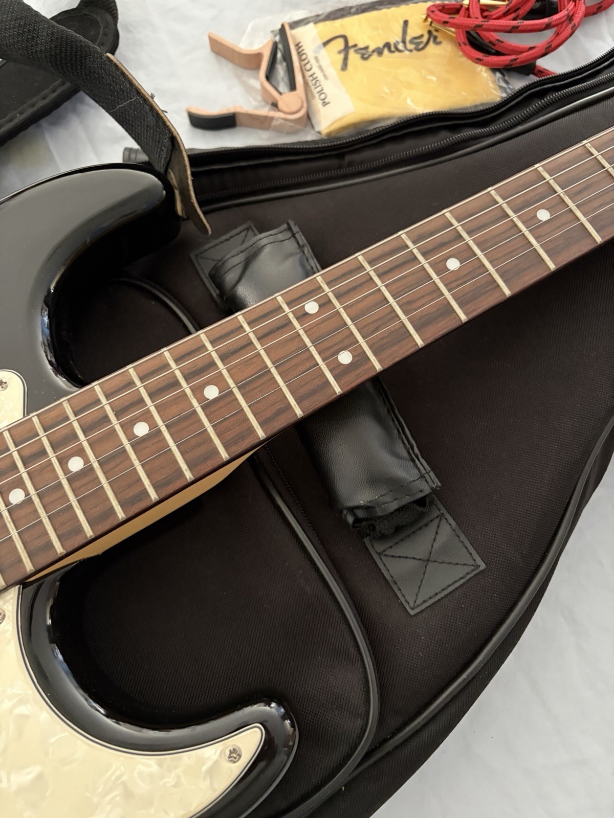 Ashland by Crafter Black & MOP Strat Style Electric Guitar UNUSED in Case & More