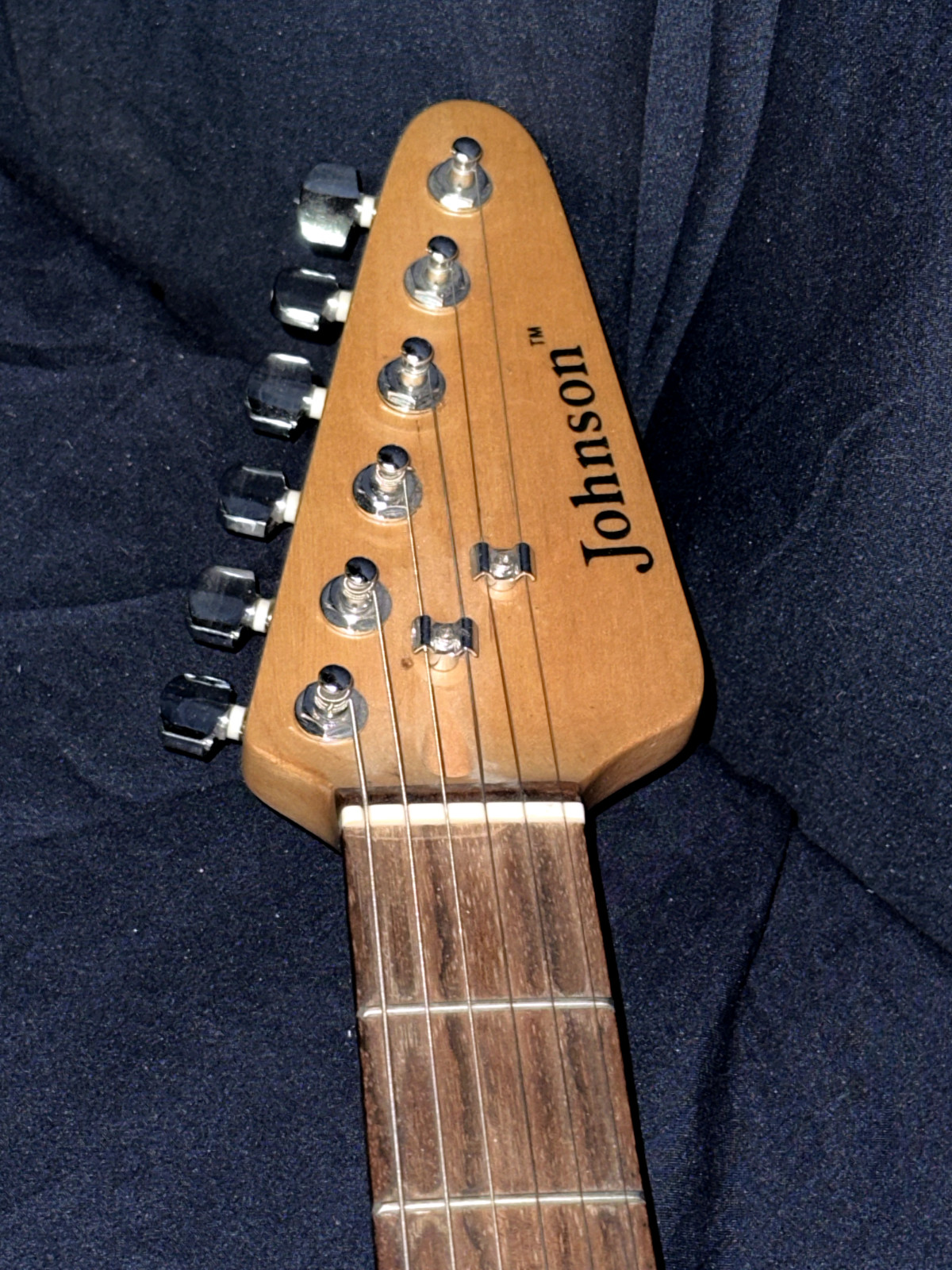 Johnson Electric Guitar Black & White 38 IN 6 String Right Handed Works Great