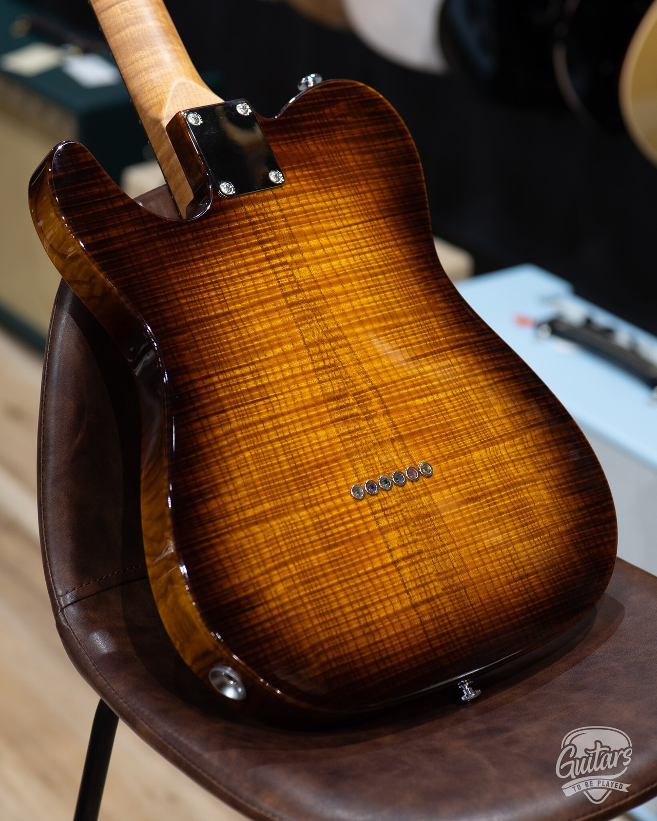 CP Thornton Thinline Classic II Fiddleback Olive Ash w/ Ellis PUs –Tobacco Burst