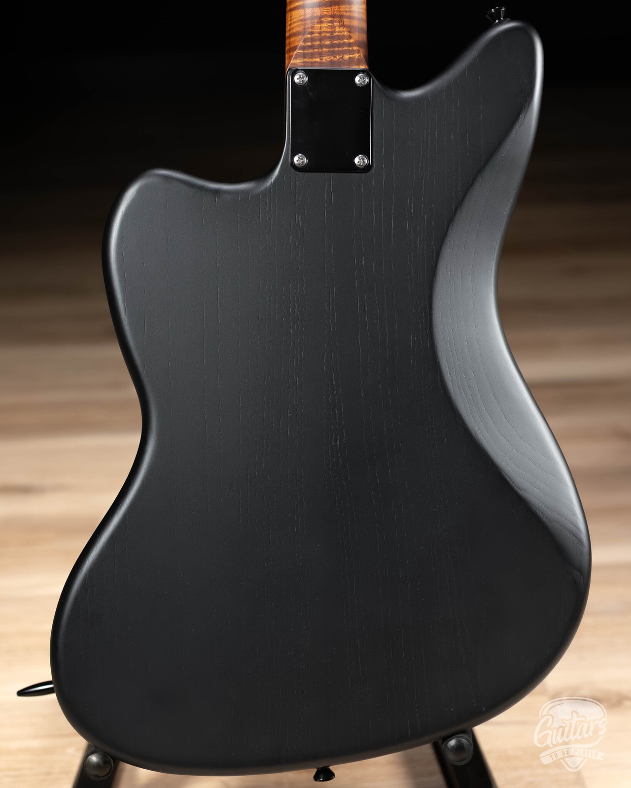 Shelton GalaxyFlite Ash Fralin WideRange w/ Flame Maple & Ebony – Pitch Black