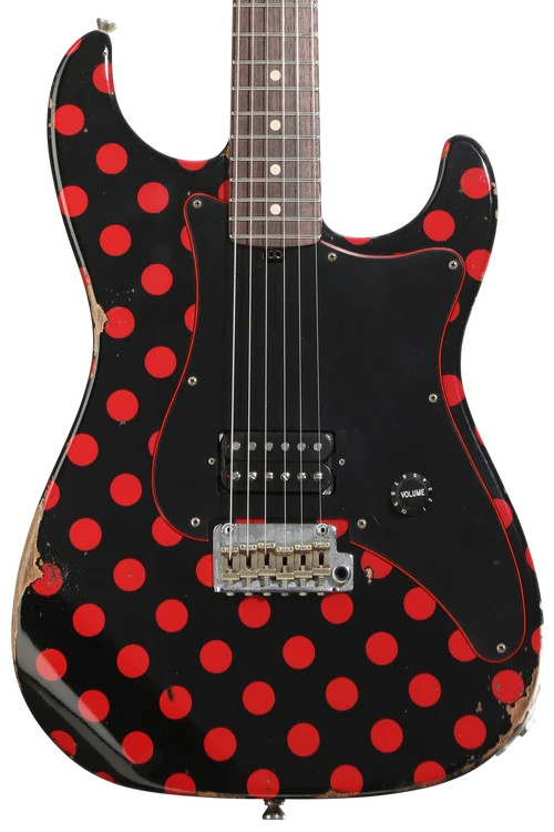 Friedman Vintage S Electric Guitar – Black with Red Polka Dots