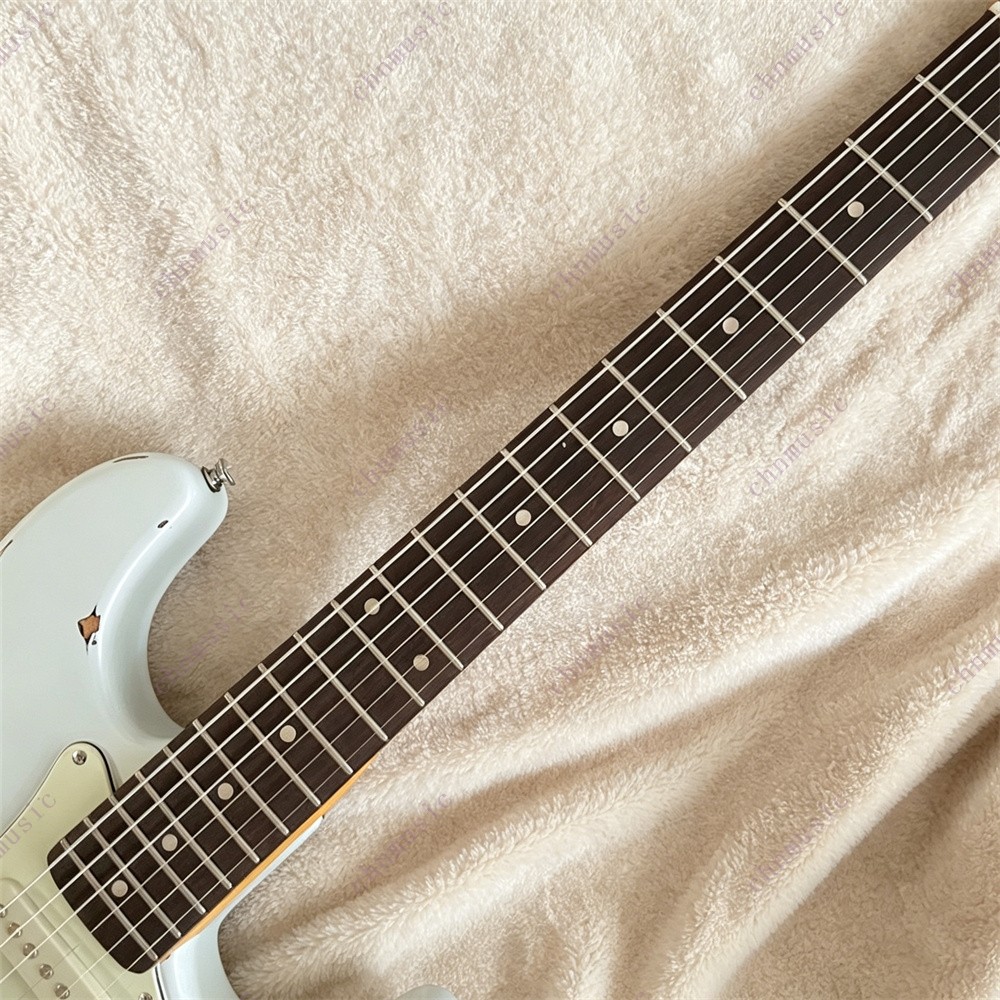 ST Solid Electric Guitar Stainless Fret Blue over 3 Color Sunburst Fast Shipping