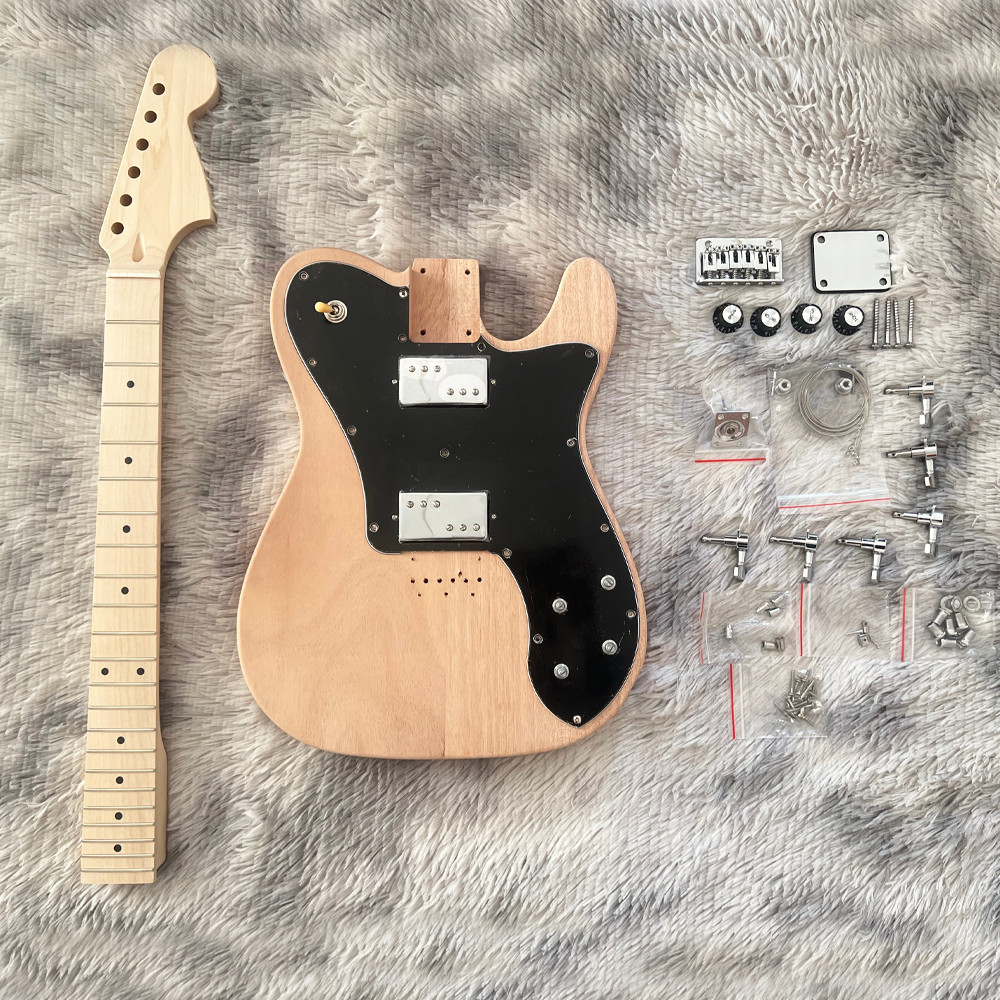 6 String TL DIY Electric Guitar Kit Mahogany Body Maple Fretboard