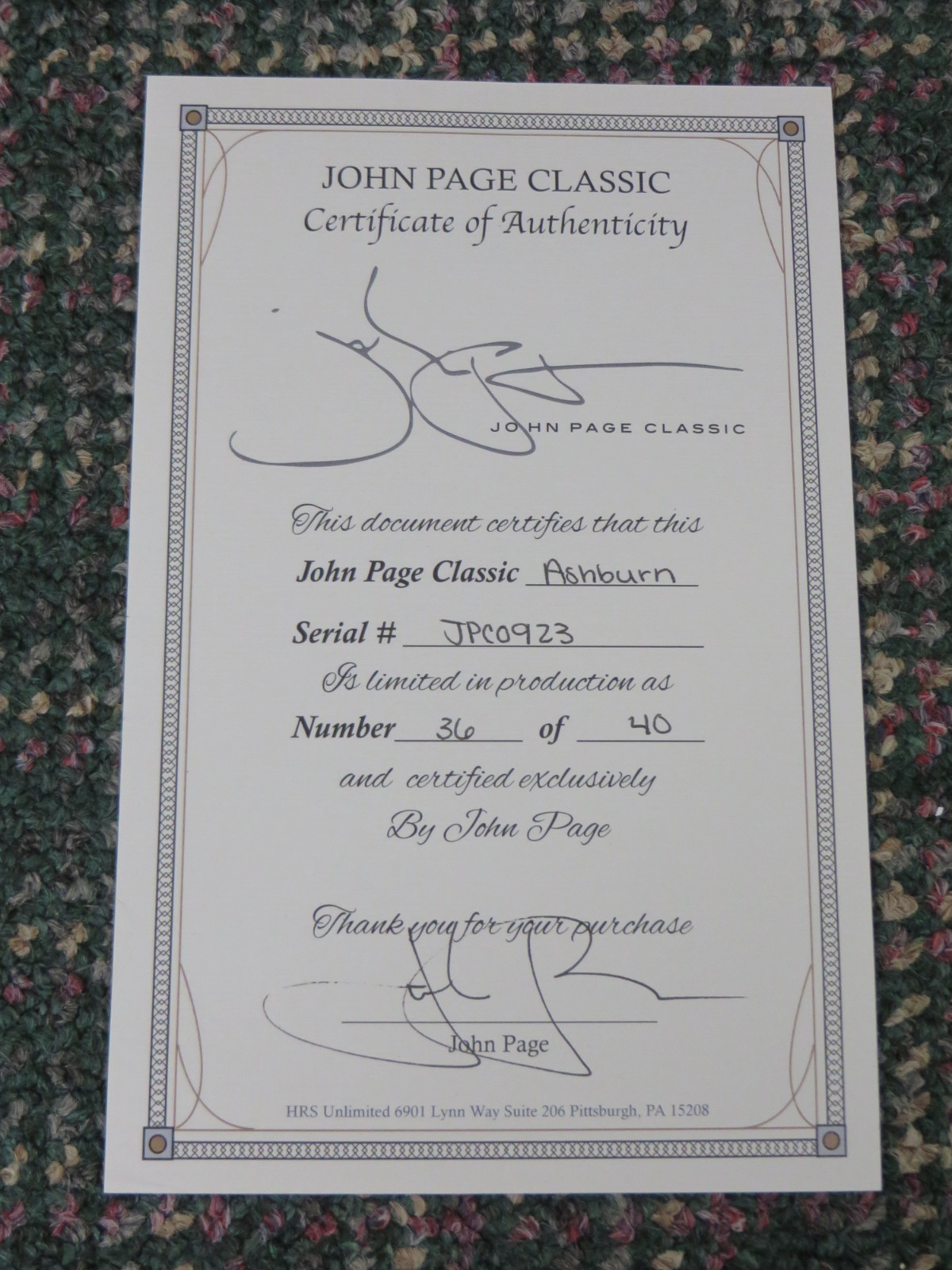 John Page Classic Japan Limited Edition Ashburn Burgundy Mist Metallic! w/OHSC