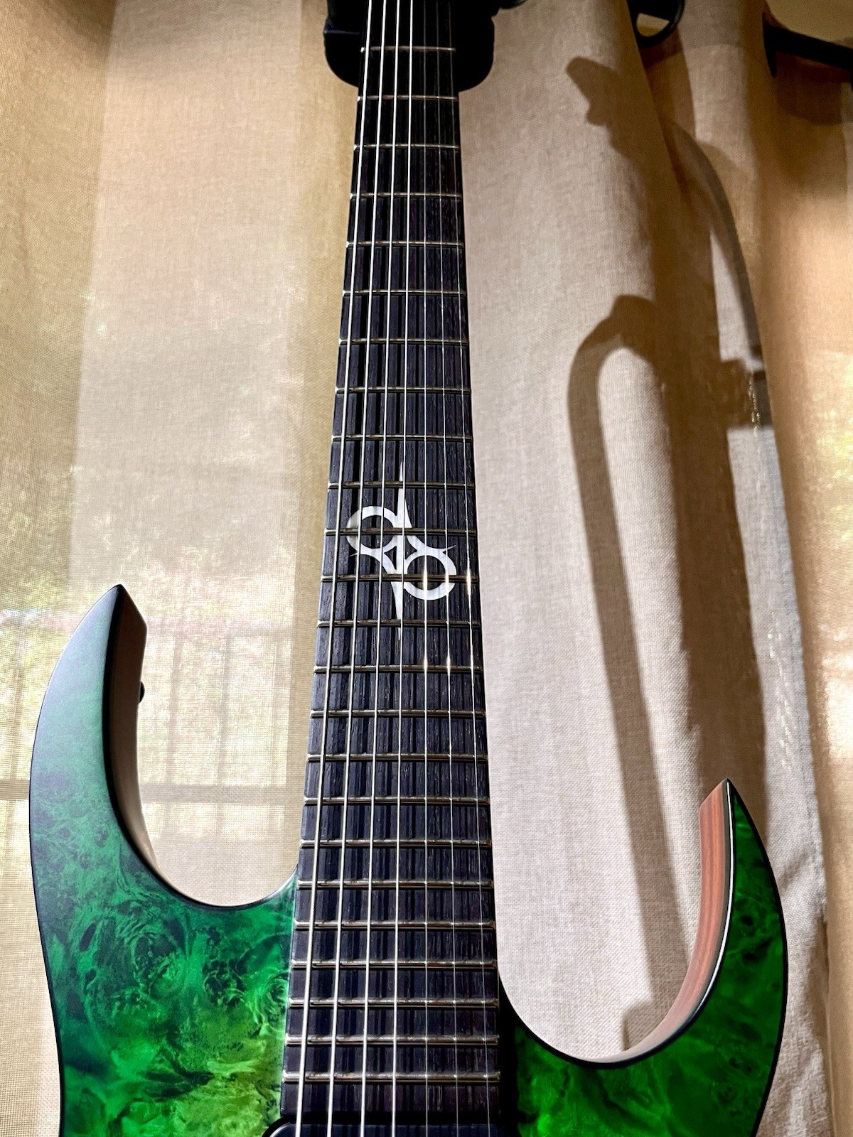 Solar S1.7LB – Lime Burst Matte Electric Guitar – 7 String – Evertune – W/ Case