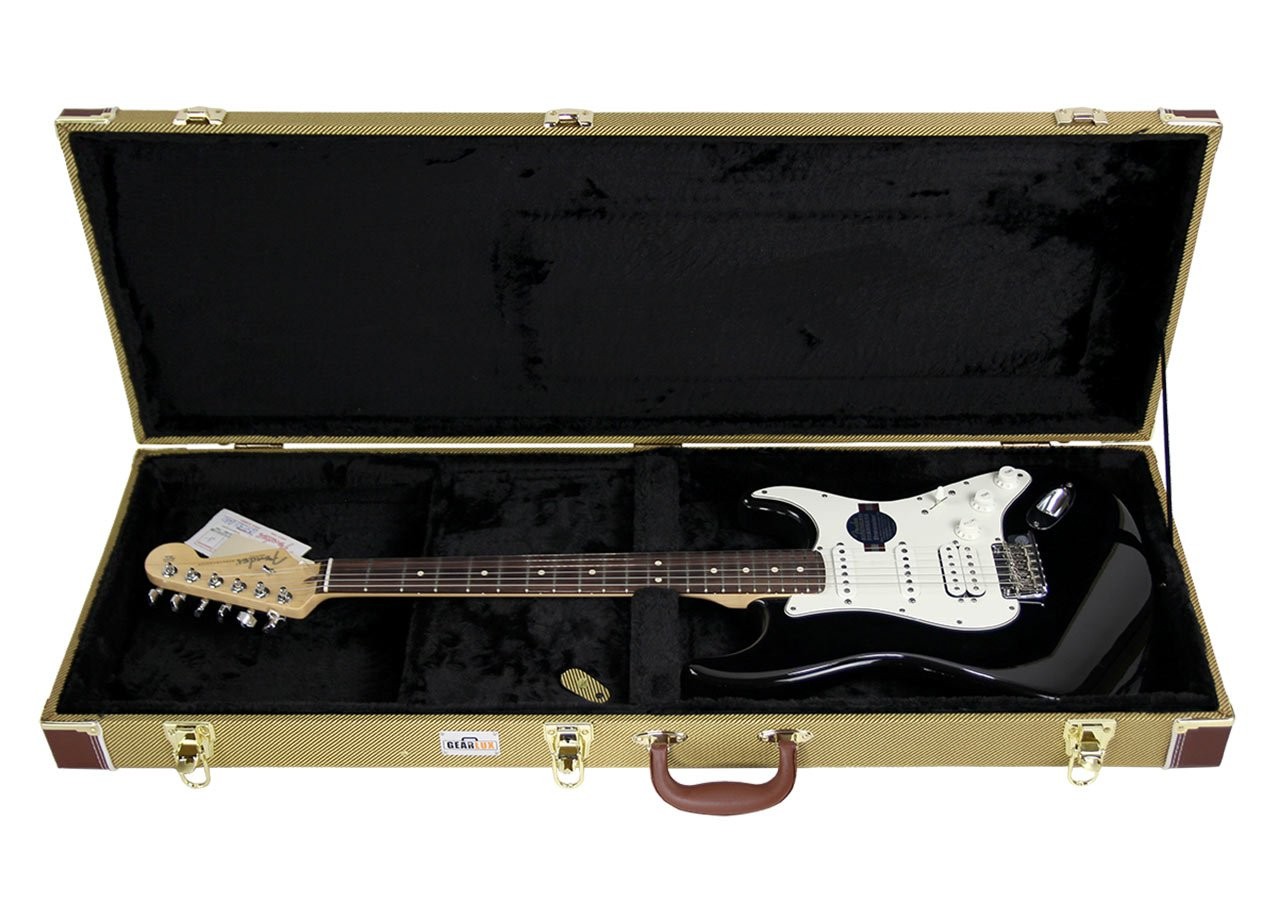 Gearlux BC-227 Electric Bass Guitar Hard Case – Tweed