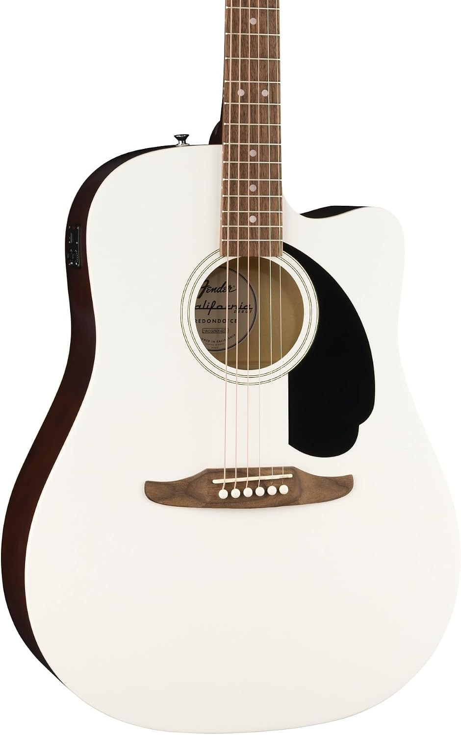 Fender California Redondo CE Acoustic Electric Guitar White Bundle Hard Case