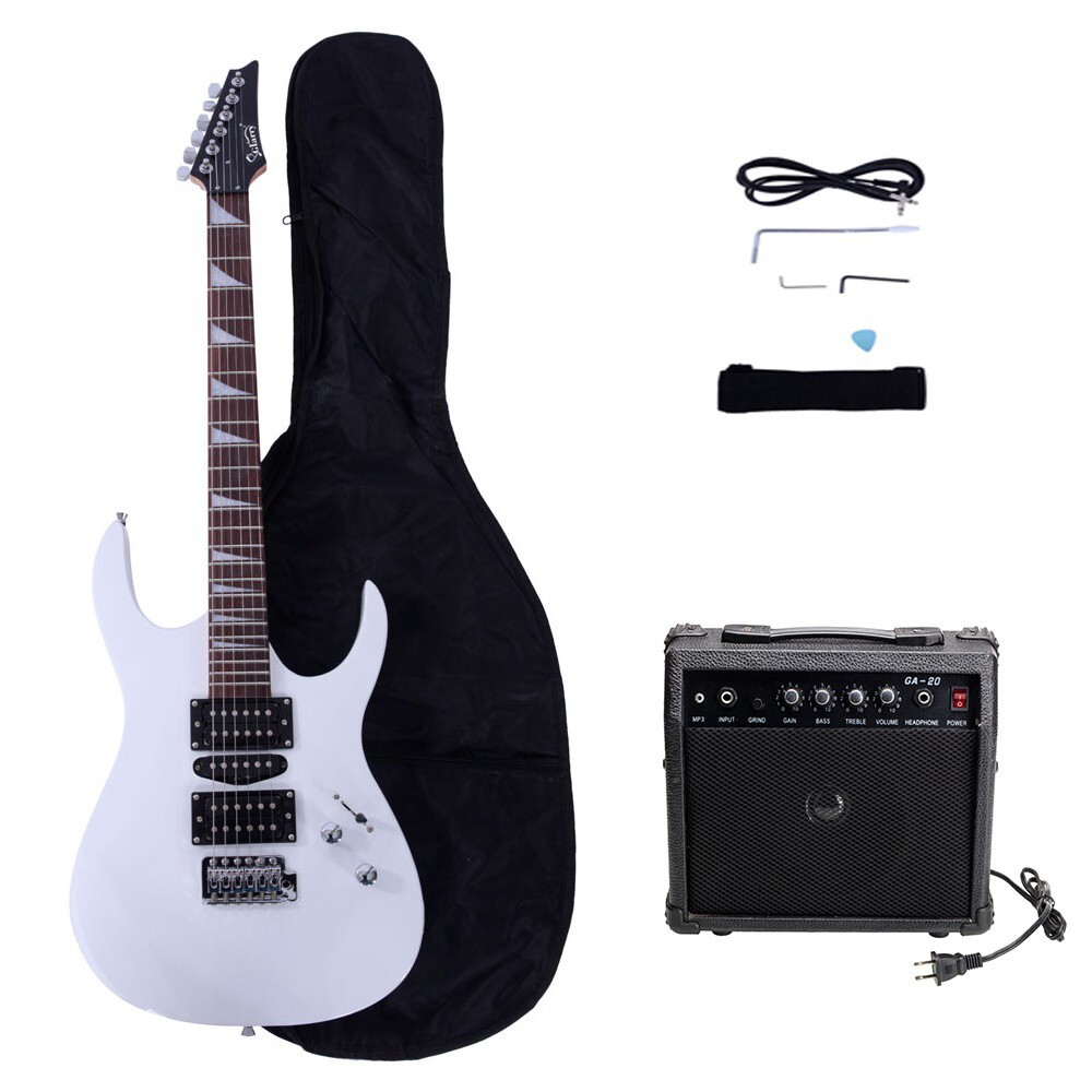 🎸FAST SHIPPING!🎸Glarry I Style Electric Guitar +Case/Bag +Cable +Strap!