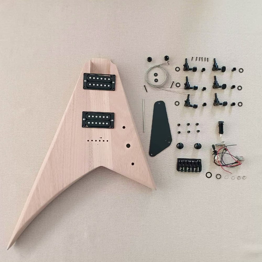 DIY Black Pickguard 6 String Electric Guitar Kit black hardware
