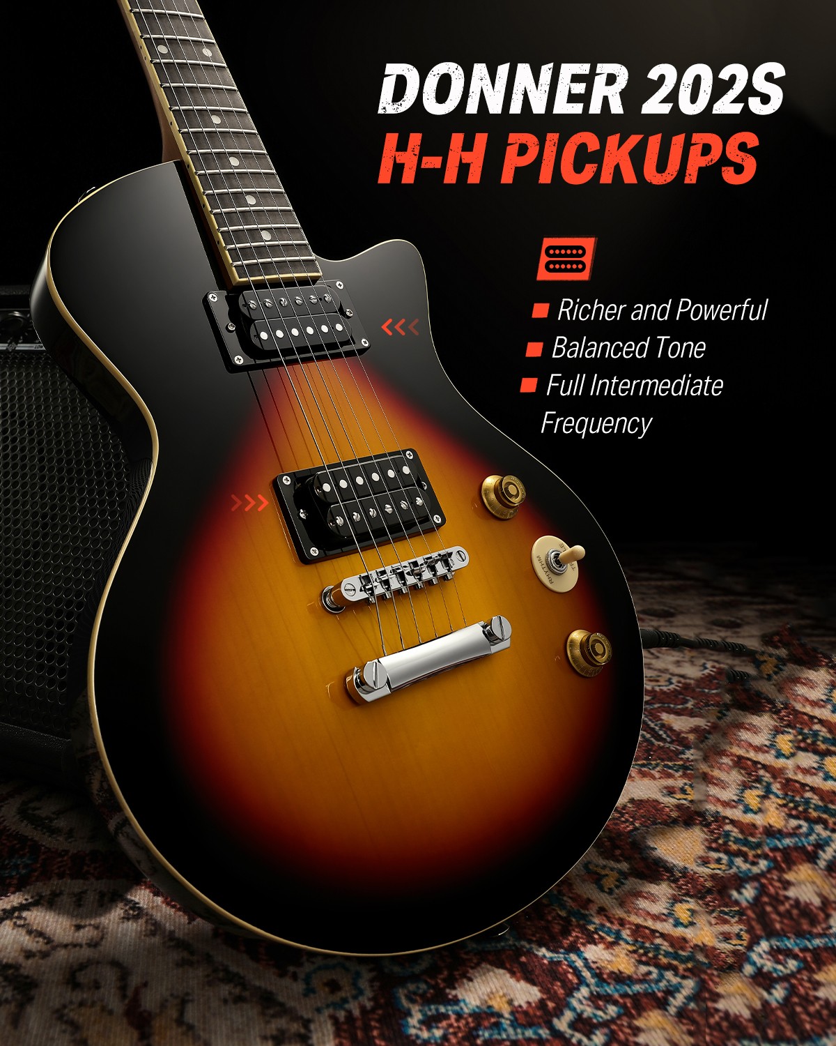 🎸 Donner DSC-128 Electric Guitar Kit Classic Humbucker H-H Pickups Solid Body