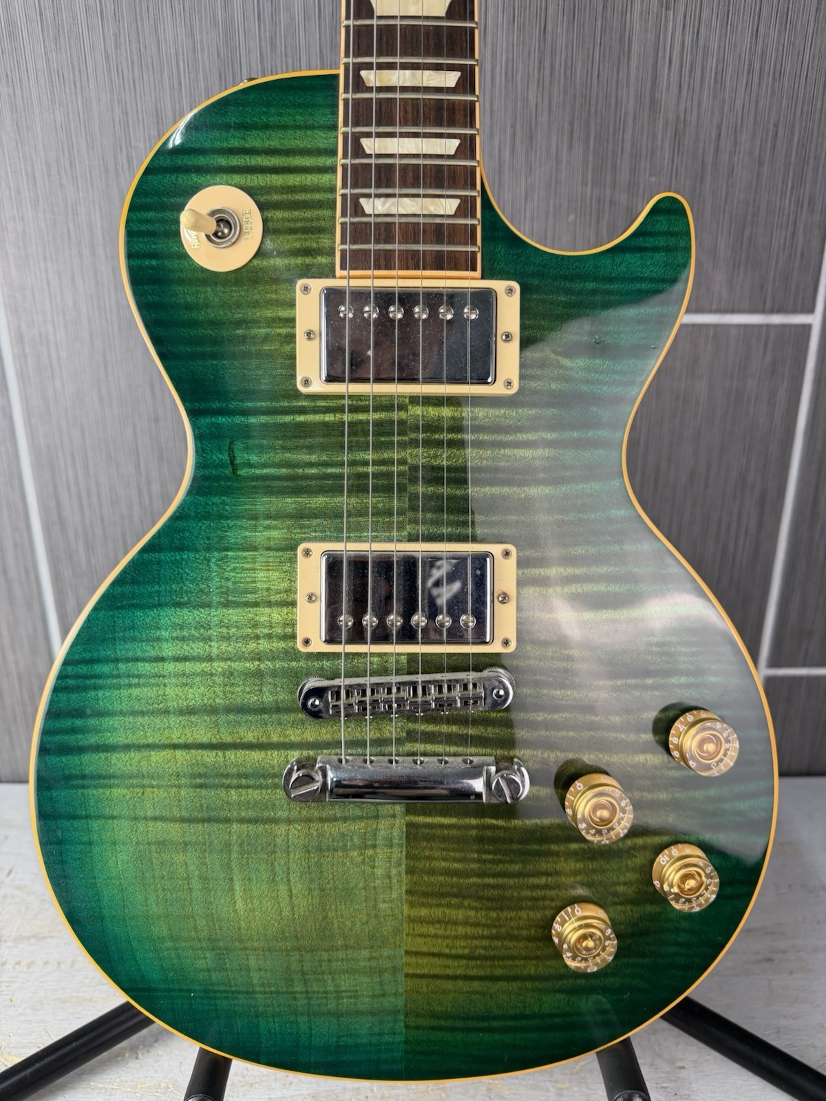 2014 Gibson Les Paul Traditional 120th Anniversary Ocean Blue Flame Top w/ Case