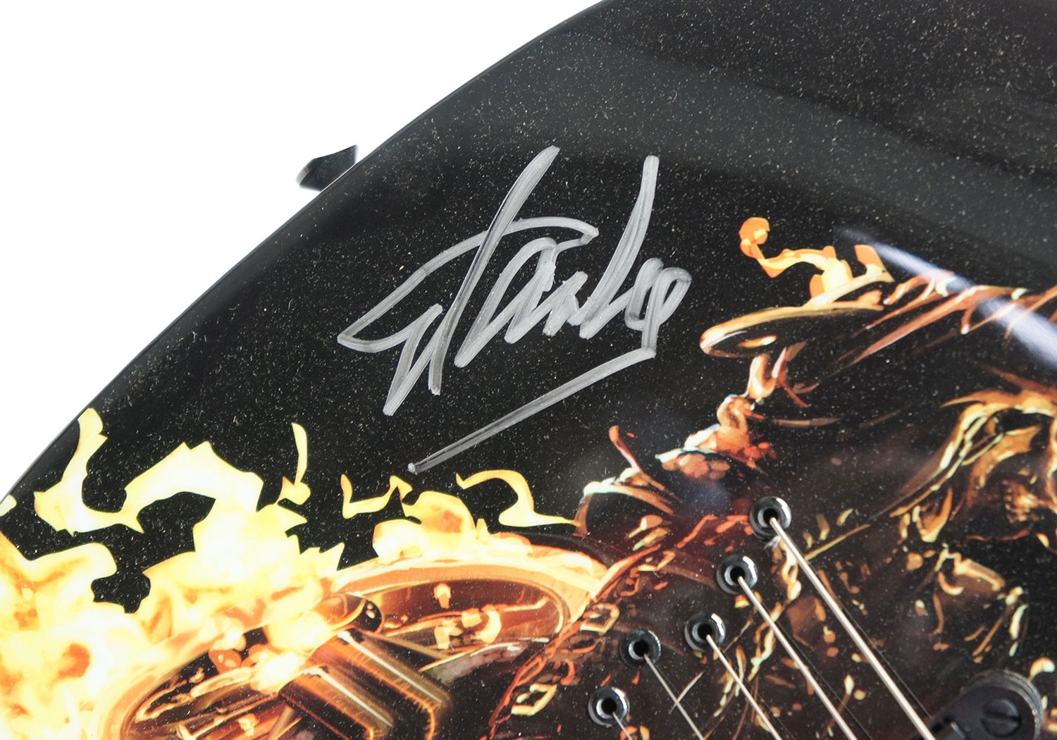 Stan Lee Signed Peavey Marvel Ghost Rider Predator Electric Guitar & Certificate