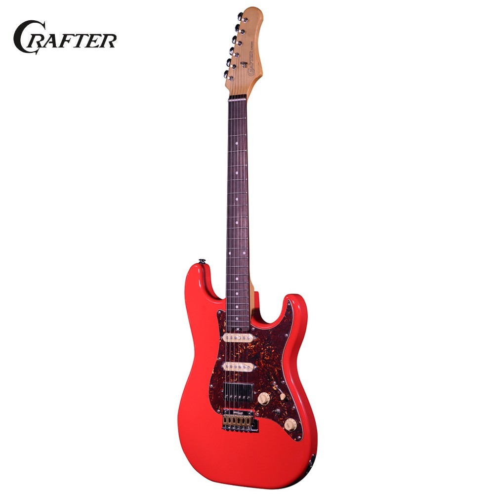 Crafter Crema S-Style Mahogany Electric Guitar Vintage Red With Gig Bag