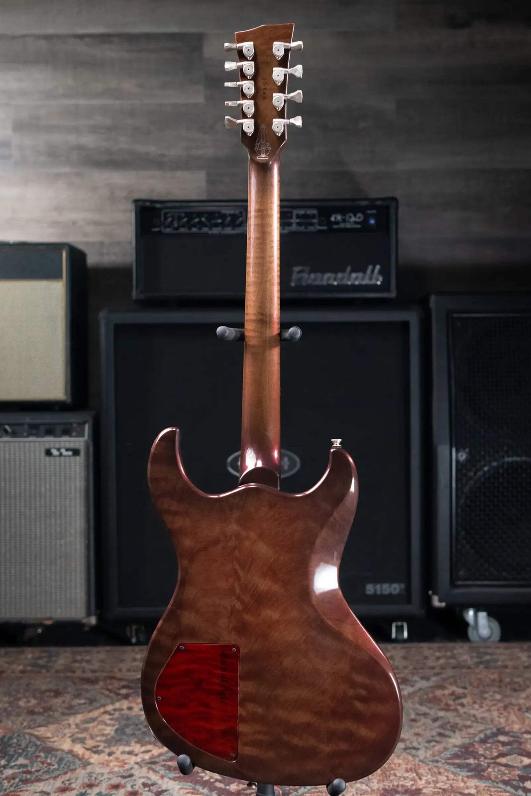Dunable Custom Gnarwhal 9-String 1-Piece Curly Redwood Electric Guitar – Charcoa