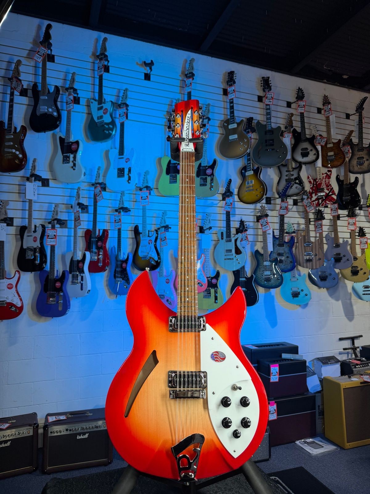 Rickenbacker 330/12 Fireglo Semi-Hollow Electric Guitar, with Ric Case, 706