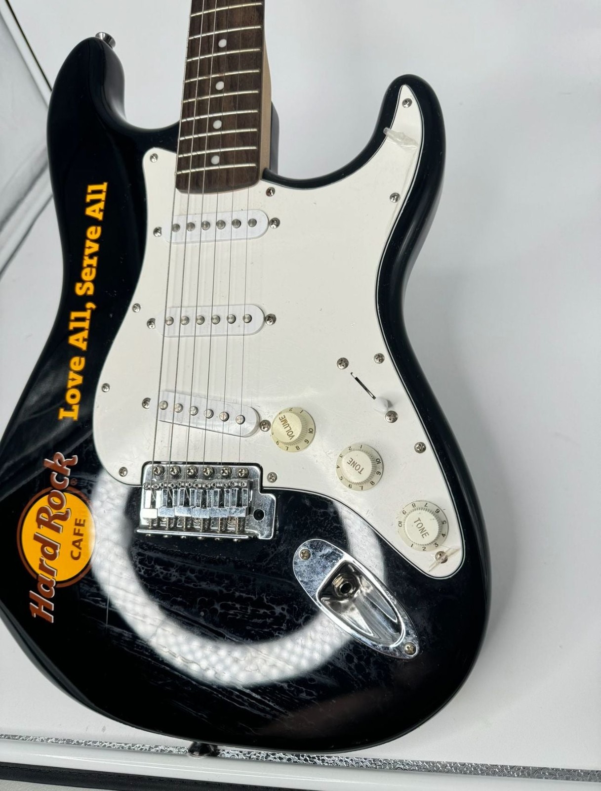 Fender Squier Black Hard Rock Cafe Strat Electric Guitar