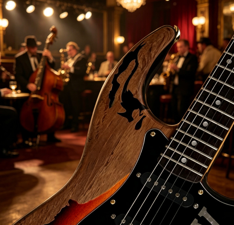 SRV Electric Guitar Custom Model: ST in Brown Relic, SSS Pickups, Gold Hardware