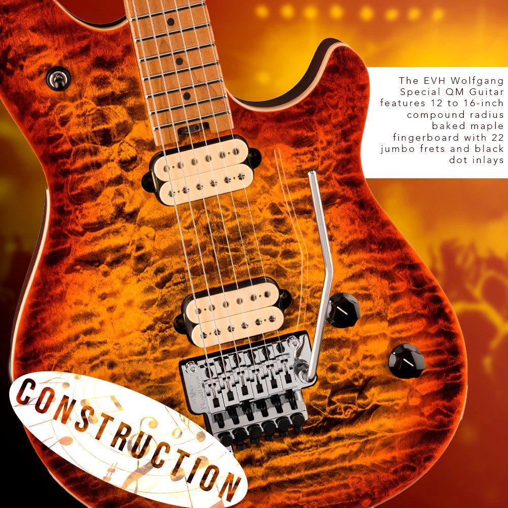 EVH Wolfgang Special QM 6 String Right Handed Tiger Eye Glow Electric Guitar