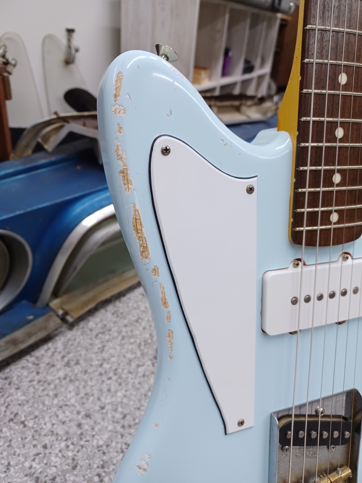 D’Light Custom “Bunny” Pine Jazzcaster Offset 2023 Sonic Blue