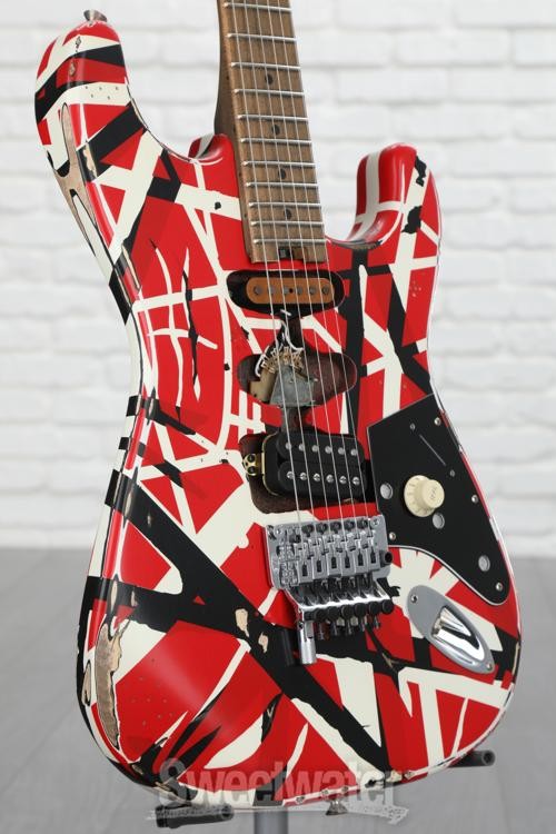 EVH Striped Series Frankenstein Relic – Red/Black/White
