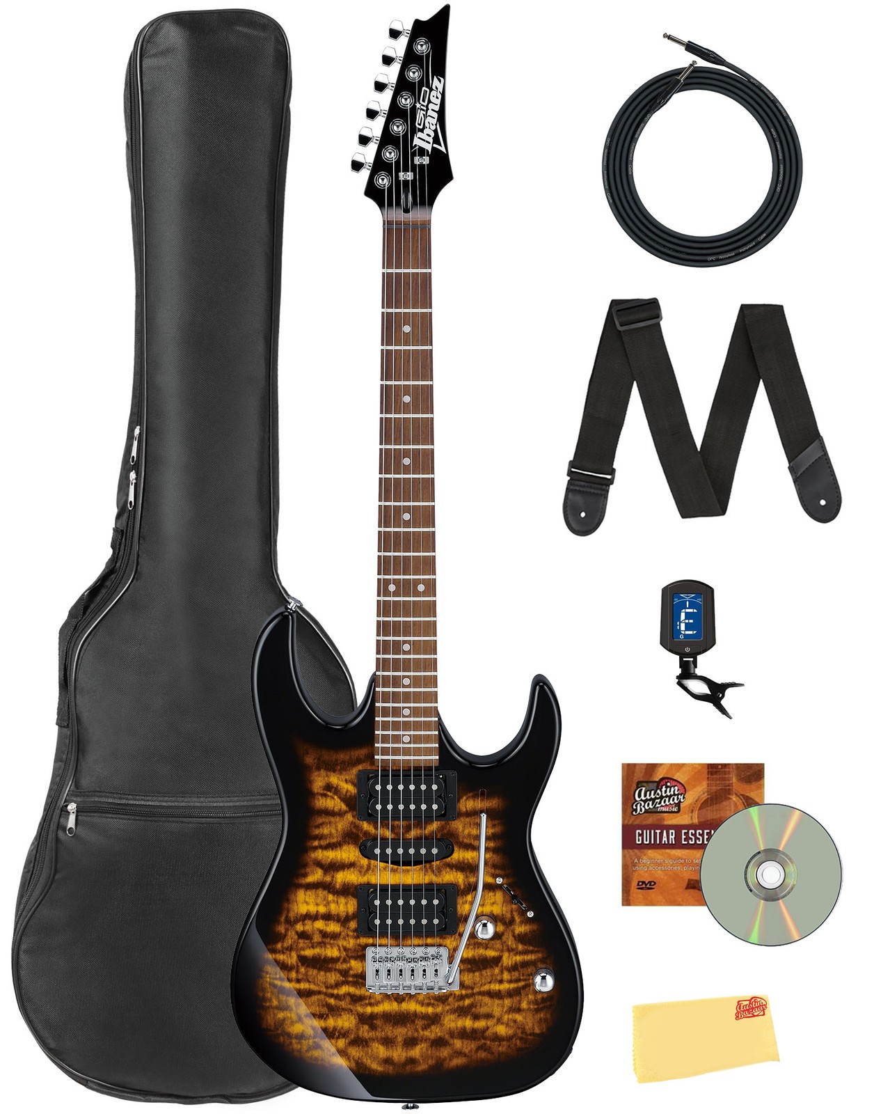 Ibanez GRX70QA RG Gio Electric Guitar – Sunburst w/ Gig Bag
